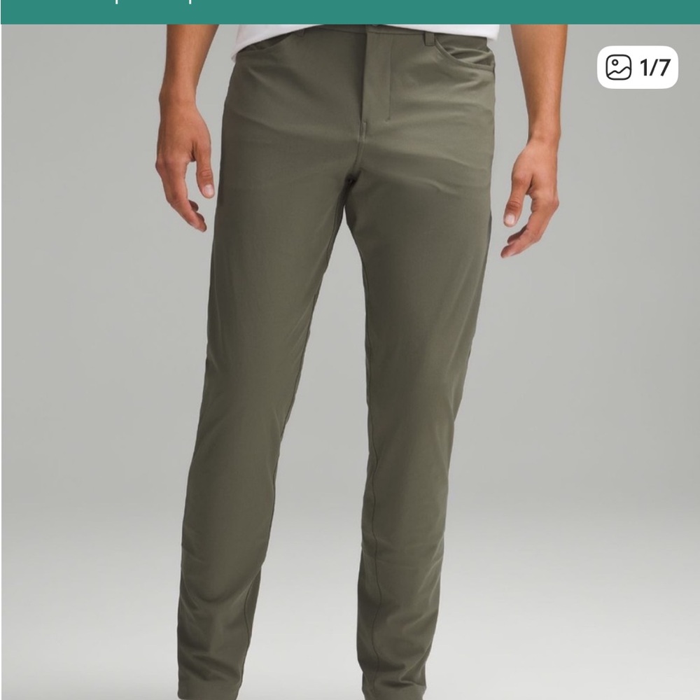 Lululemon ABC Slim-Fit 5 Pocket Pant 31” x 30” L Warpstreme: Army Green